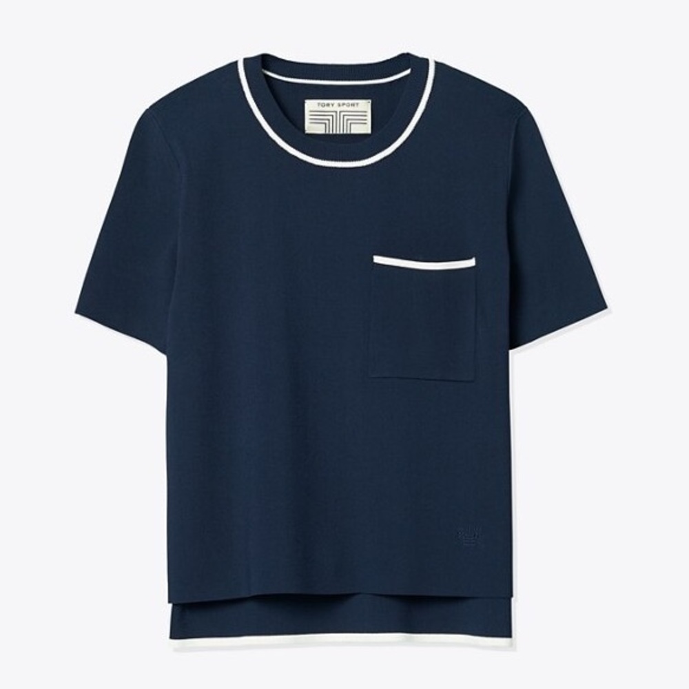 Tory Burch Sport - Short-Sleeve Tech Knit Sweater